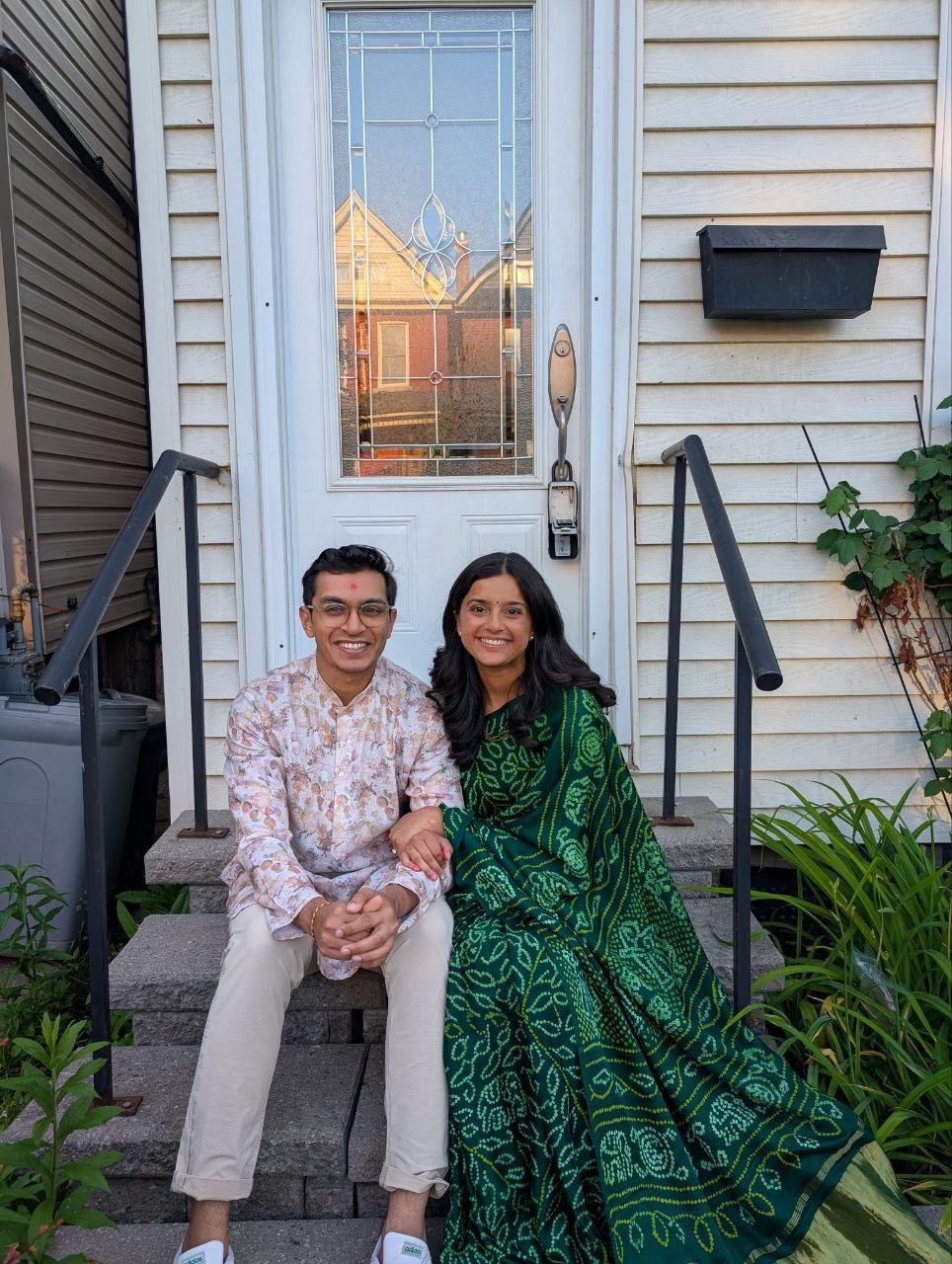 On the steps of our home in Hamilton